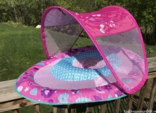 SwimWays Inflatable Infant Baby Spring Pool Float with Sun Canopy