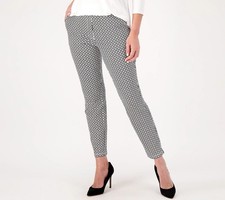 Susan Graver Weekend Regular Solid  Printed Premium Stretch Slim Pants