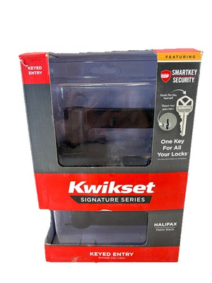 #ad #ad Kwikset Halifax Square Keyed Entry Handle In Matte Black Model 97402 920 $39.99