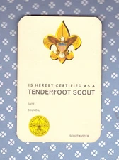 Card - Tenderfoot   No. 3411 - printed 1967  -Mint- C 1a
