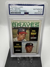 1964 Phil Niekro Topps 541 Braves Rookie Stars Signed/Auto PSA Authenticated RC
