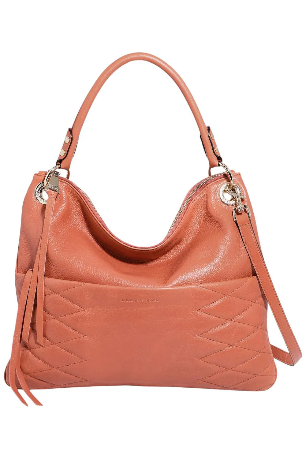 Aimee Kestenberg Convertible Leather Shoulder Bag Apricot Leather