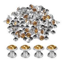 60 Set Rhinestone Rivets 8mm Crystal Rivets Leather Rivets Yellow