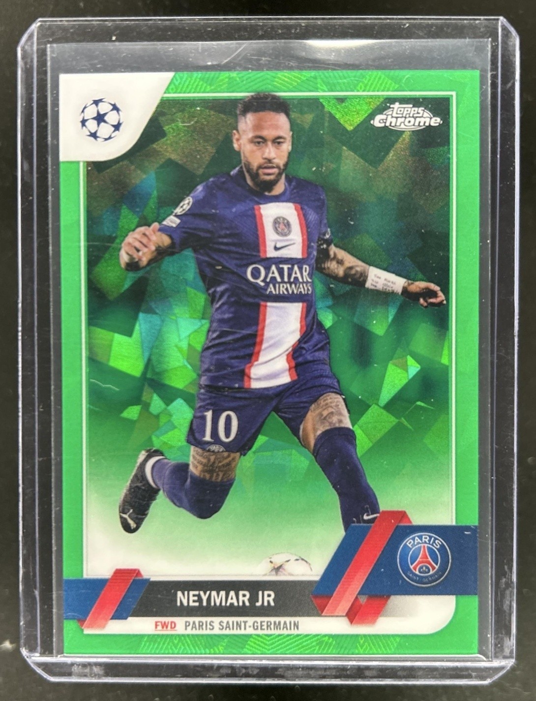 2022-23 Topps Chrome Sapphire UEFA Neymar Jr Green Refractor #/70 PSG