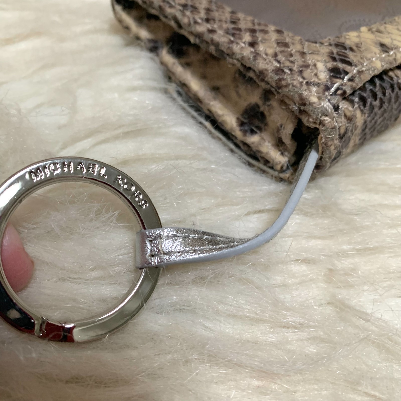 MICHAEL KORS Gray Python Leather Small Vintage JE… - image 11