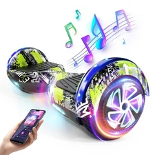 Kids Hoverboard 6.5'' Electric Dual Bluetooth Speaker Self-Balancing Scooter LED
