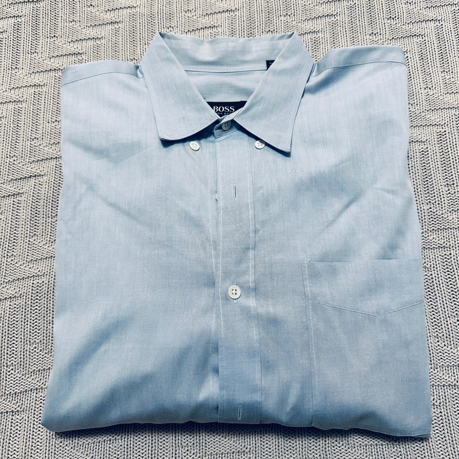 Hugo Boss solid blue button down - image 1