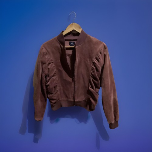 Ladies Velvet Stretch Bomber Jacket~Excellent Condition - Picture 3 of 4