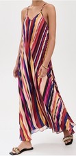 Farm Rio Pleated Stripes Dress- Sz S - NWT- (Orig. $260)