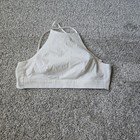 MABLE ● SZ SMALL ● WHITE HALTER TOP ● CROP TOP ● COTTON LINEN BLEND ● #BOHO