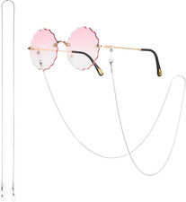 Glasses Chain for Women 75Cm - Stainless Steel Eyeglass Holder with Anti-Slip