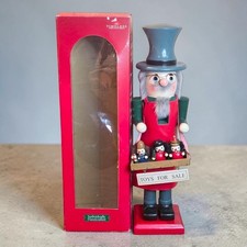 20" Wooden Christmas Nutcracker Toy Seller w/ Box Timeless Treasures Handcrafted