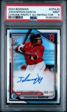 2024 BOWMAN CHROME PROSPECT JOHANFRAN GARCIA REFRACTOR AUTO /499 PSA 9