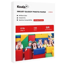 Koala Heavyweight Photo Paper High Glossy 5x7 Inches for Inkjet Printing 100 ...