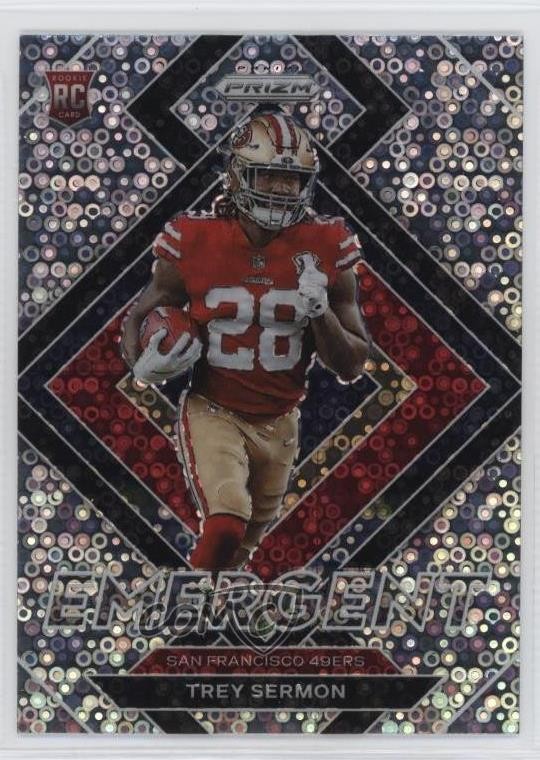 2021 Panini Prizm Emergent No Huddle Prizm Trey Sermon #E-19 Rookie RC fm0
