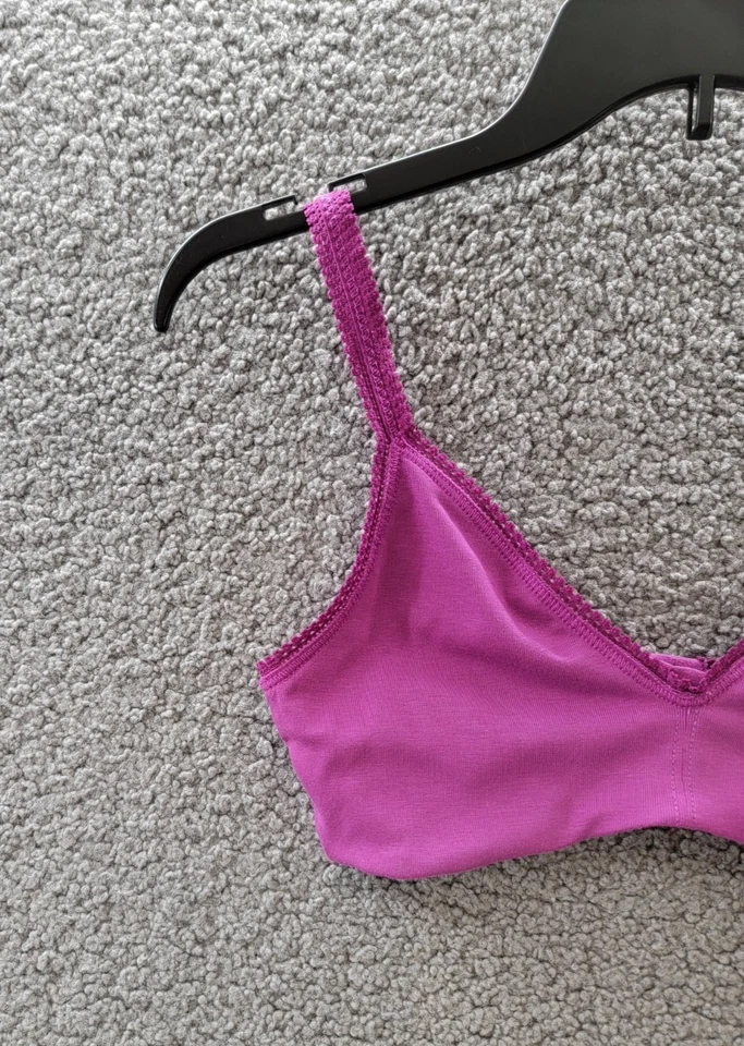 Bralette On Gossamer Cabana mezcla de algodón elástico para mujer grande vino morado Foto 3 de 4