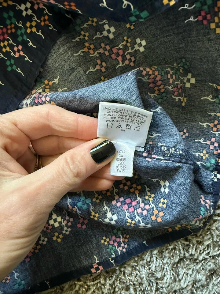 💐 Top manga larga estampado floral geométrico Hanna Andersson niñas talla 160 (14/16) Foto 4 de 4