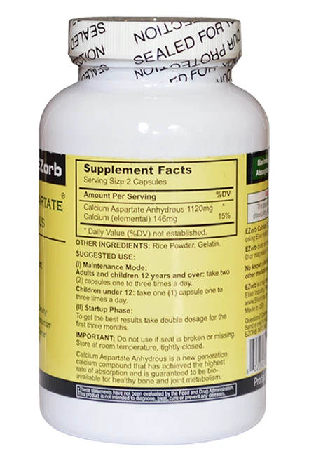 EZorb Calcio (180 Cápsulas) 92% Absorción Espolones Óseos Osteoporosis Artritis Músculo Foto 2 de 4