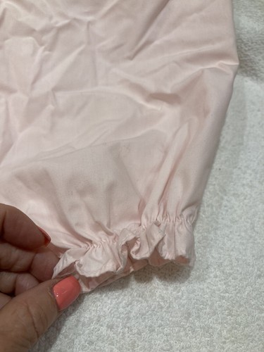 Pink Smocked Vintage Bubble Romper Hand Embroidered “BABY” Size 6-9 Months! NWOT - Picture 12 of 12
