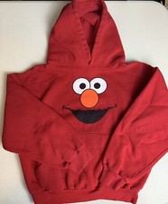 Sesame Street Red Elmo Full Zip Hooded Jacket Youth Size XL 18 Preowned EUC
