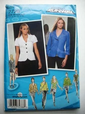 Runway Semi-fitted jacket pattern 2728 Size 4 6 8 10 12 uncut