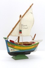 Handmade 1970's Vintage Model SAILING SHIP from Algarve PORTUGAL 21cm used V.G.C