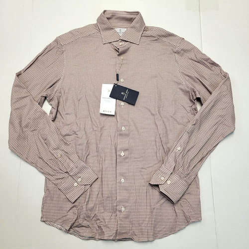 $278 New Emanuel Berg Jersey Knit Shirt Men's MEDIUM M 15.5 EU 40 Pink 4 Flex - Picture 1 of 8