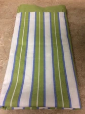 MARTHA STEWART COLLECTION PILLOW SHAM EURO STRIPE GREEN BLUE WHITE 100% COTTON 