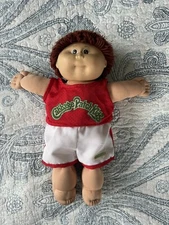Vintage 1982  Cabbage Patch Kids Brown Eyes Reddish Brown Hair Red Jersey  #55
