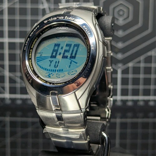 Casio E-DATABANK EDB-111 Ana-Digital Duplex LCD Silver Steel EDB-111D-7V 2003ish - Picture 5 of 12