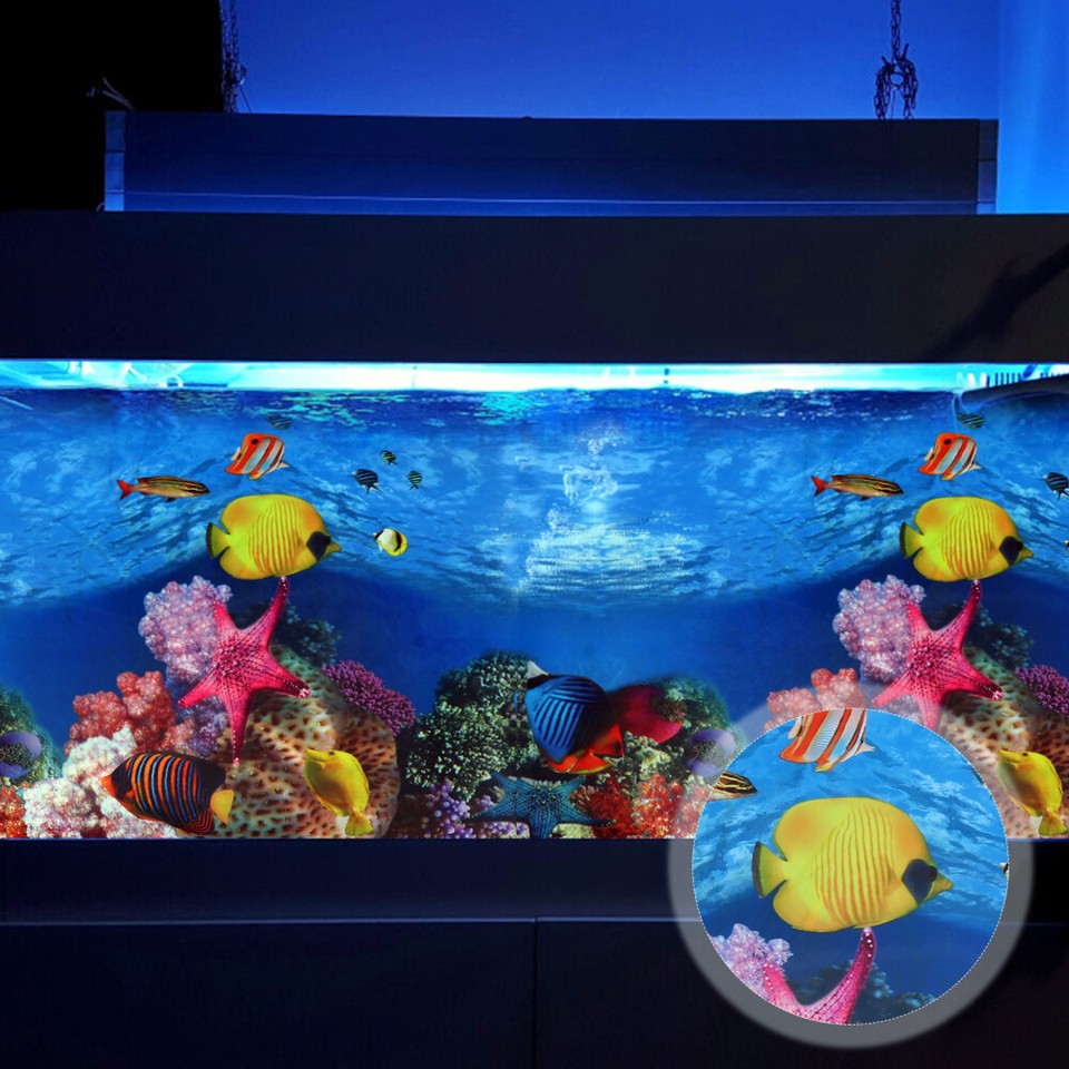 Aquarium Background 48 X 24 Bubbler Adhesive Fish Tank Wall Sticker eBay