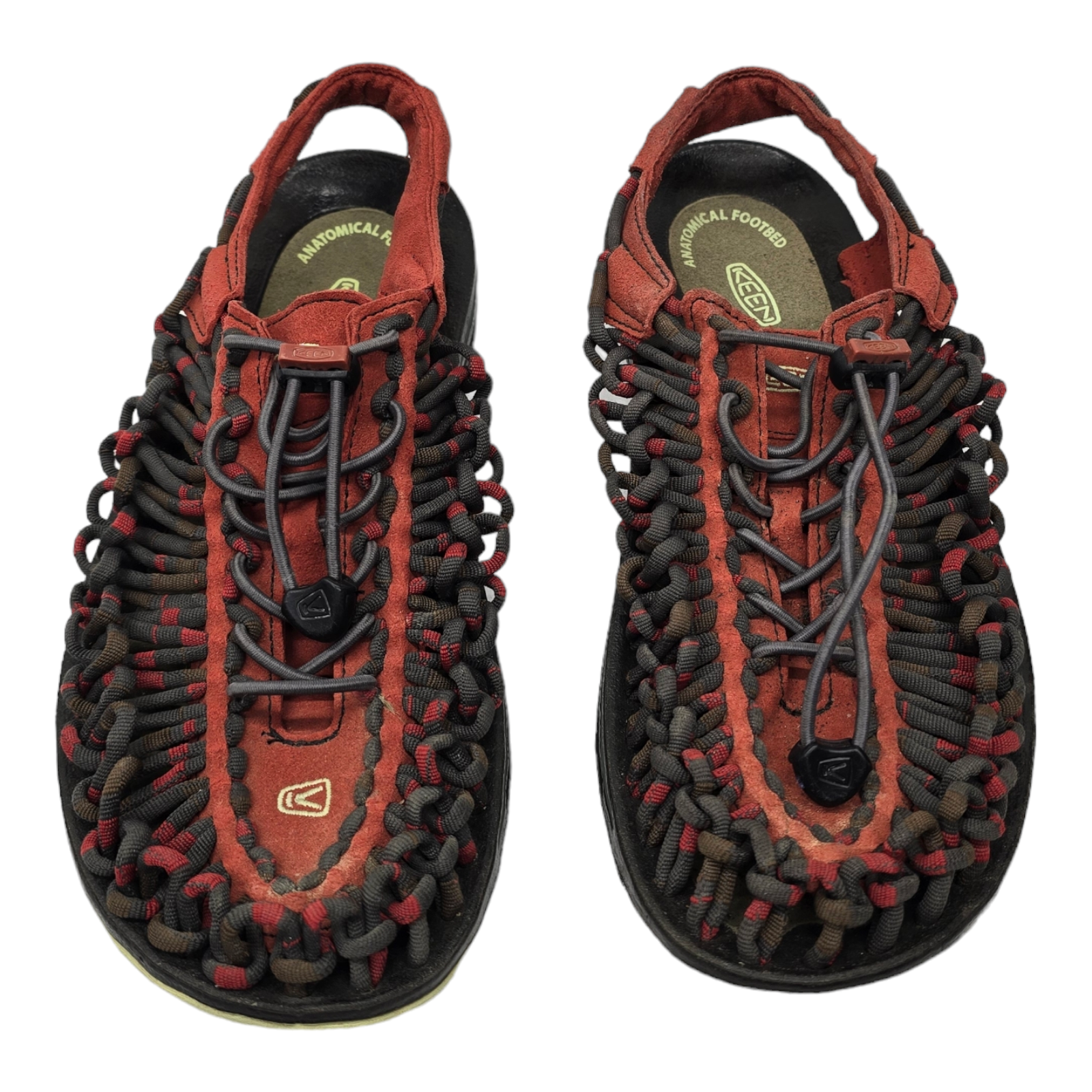 Sandali da trekking Keen da uomo Uneek Flay Cord outdoor impermeabili sneaker nero rosso