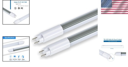 2-Pack T8 T12 18W LED Tubes, High Brightness 2250LM, Ballast Bypass Compatible - Picture 2 of 9
