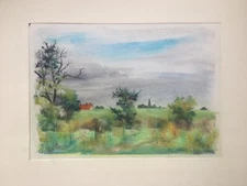 Franz Ehmke 1928 -2018 GDR Painter° View From Blankenfelde Church With