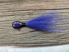 6 Bucktail Jigs, 3/4 oz 4/0 Sickle Hook - Lake Erie Walleye Fishing - All Purple