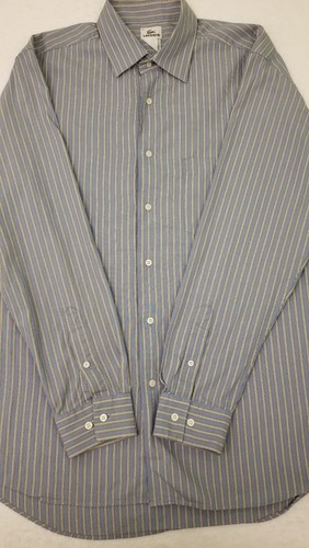 Lacoste Men's 42 Large Blue Long Sleeve Button Front Casual Shirt Crocodile Logo - Picture 3 of 12