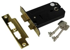 Horizontal Moritice Door Lock 127mm 5" Brass Finish Replaces Union 2077 3 Lever