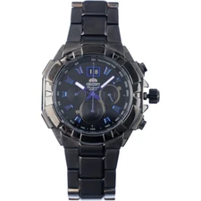 Orient Enterprise Chronograph Black Dial Men's Stainless Steel Watch FTV00001B