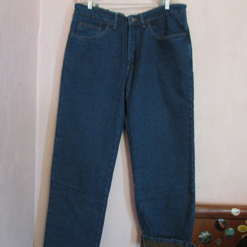 New Men's Lee Fleece Lined Blue Jeans. Relaxed Fit, Dark Wash. Sharp & Warm - 第 1/4 張圖片