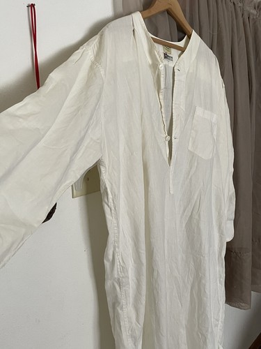 Antikes Nachtkleid des Heiligen Mannes Priester Baumwolle Etikett StAdivm Nachtwäsche AMOSKEAG 48""L - Bild 3 von 15