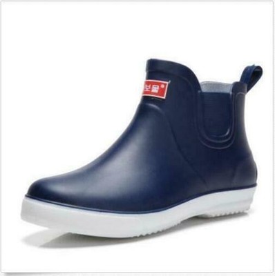 Men's Waterproof Rain Boots Work Ankle Boots Pull On High Top Shoes #2