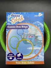 Aqua Splash Classic Dive Rings Sinking Toy Set Of 6 Neon Rings New