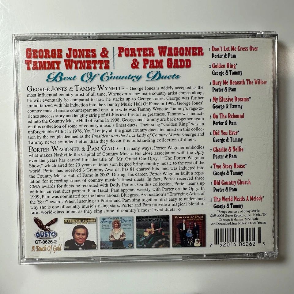 Best Of Country Duets CD Album BluegrassGeorge Jones Tammy Wynette Pam Gadd - Imagem 2 de 3