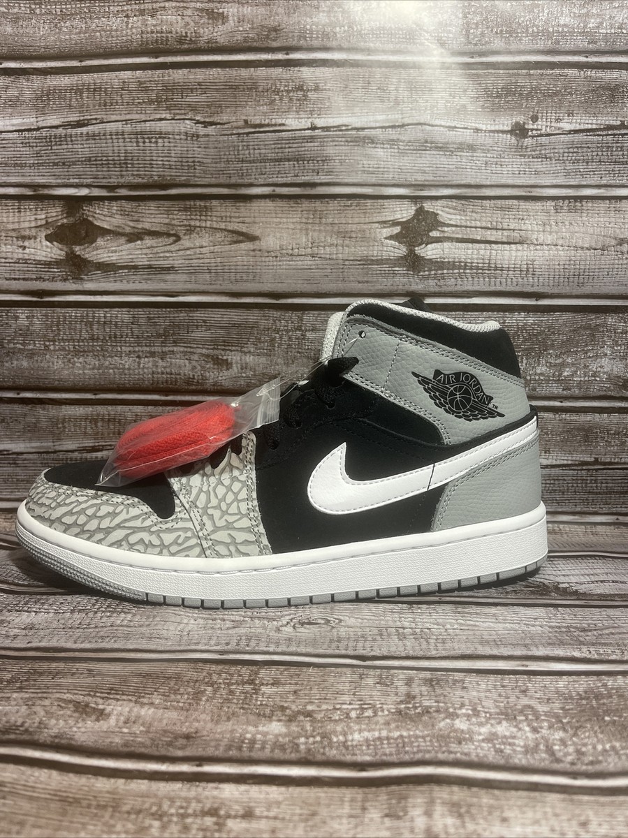 Nike Air Jordan 1 Mid SE Elephant Toe Black Grey Sneakers DM1200