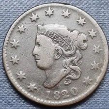 1820/19 Coronet Head Large Cent 1c 1820 over 19 Better Grade #82518