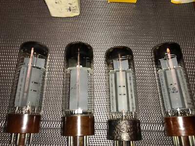 philips EL34 4x quad tubes DD getter matched brown base -- mullard