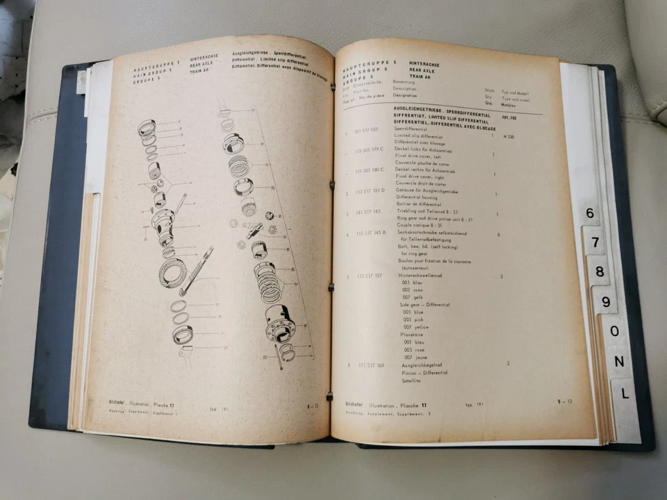 VW 181 PESCACCIA. MANUALE RICAMBI ORIGINALE IN TRE LINGUE - Immagine 4 di 4