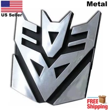 3D METAL Transformers Emblem Decal Autobots Decepticon Car Sticker 3"