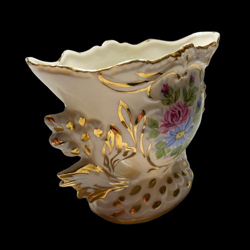 Vintage Weisley Porzellan Vase Blumen handbemalt gold vergoldet Porzellan  - Bild 7 von 8