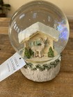 Gisela Graham Ski Lodge Reindeer Musical Christmas Snow Globe Dome Woodland